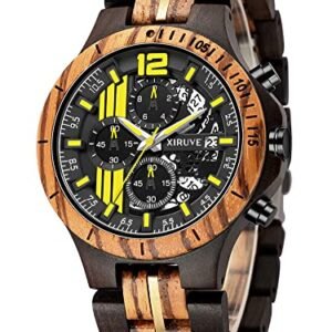 montre homme bois et acier XIRUVE